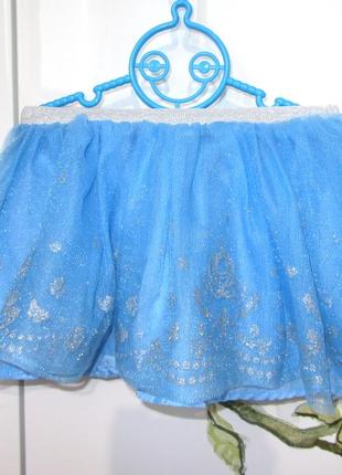 Нарядная праздничная фирменная пышная юбка синяя фатиновая disney для девочки 4 года2 фото