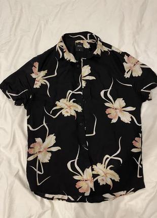 Рубашка в гавайском стиле, цветочный принт