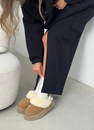 Теплый костюм на флисе длинная юбка с разрезом спереди кофта свободного фасона6 фото