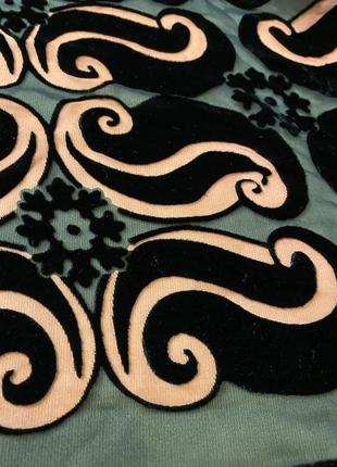 Большой шарф besarani из панбархата в черно- терракотовых тонах4 фото