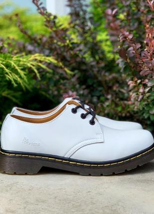 Туфли dr. martens 1461 white, туфли белые унисекс1 фото