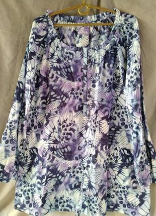 Жіноча бавовняна блузка-туніка, р.42