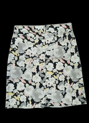 Новая брендовая хлопковая юбка "m&co" с цветочным принтом. размер uk12.8 фото