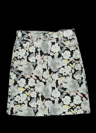 Новая брендовая хлопковая юбка "m&co" с цветочным принтом. размер uk12.7 фото