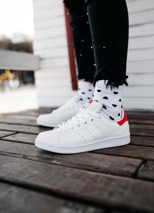 Кроссовки  adidas stan smith «white/red»