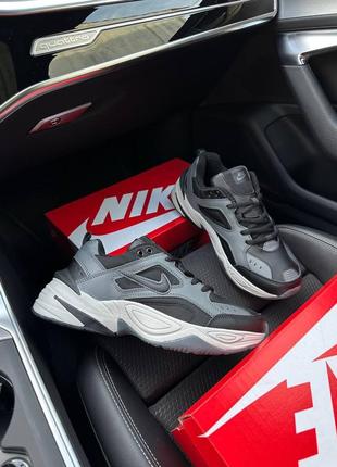 Чоловічі кросівки nike m2k tekno fleece / найк / утеплені / зимові / взуття / шкіра, фліс / чорні, білі, сірі