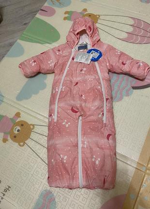 Комбинезон-трансформер термо детский зимний для новорожденных lassie by reima staava 710733-3193 розовый 74 см6 фото