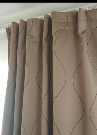 Коричневые шторы из плотной ткани