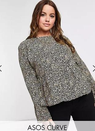 Актуальная блуза оверсайз модный принт от asos plus size