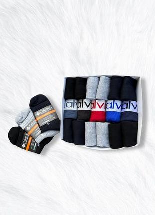 Преміум! набір (5+12) 5 трусів боксерів calvin klein + 12 пар термо шкарпеток комплект труси + шкарпетки келвін кляйн