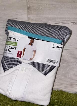Чоловіча поло футболка livergy polo shirt slim fit размер l (52)