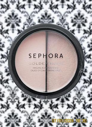 Палетка хайлайтерів sephora golden hour highlighter duo 02 daybreak