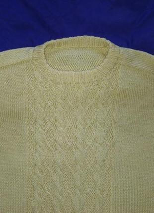 Вязаный шерстяной женский свитер большого размера, желтый2 фото