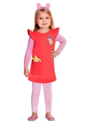 Свинка пеппа peppa pig карнавальный костюм платье на 4-6 лет