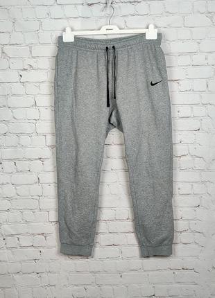 Спортивні штани сірі джогери чоловічі тренувальні байкові на флісі fleece nike team club 19 pants