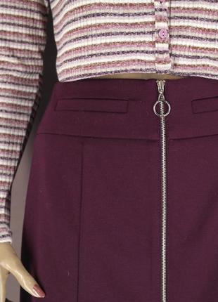 Брендовая трикотажная сливовая юбка мини "candie's" на молнии. размер xs.4 фото