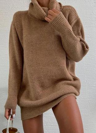Удлиненный шерстяной свитер oversize1 фото