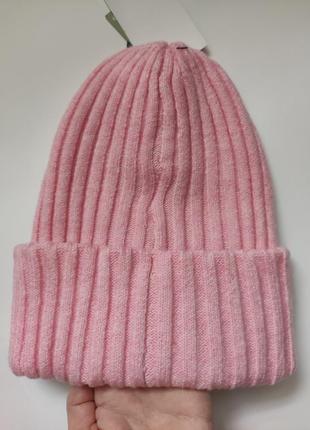 Класна мякенька тепленька розова шапка h&m3 фото