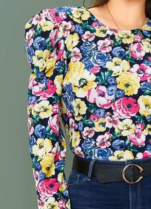 Шикарная блуза топ shein цветы этикетка4 фото