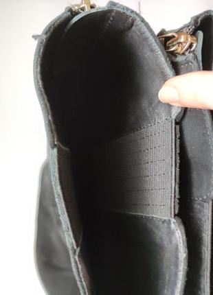 Эффектные черные красивые высокие замшевые сапоги на замке leather10 фото
