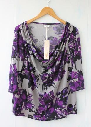 Блуза в цветах kaliko, большой размер1 фото