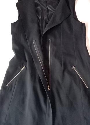 Удлиненный пиджак платье без рукава3 фото
