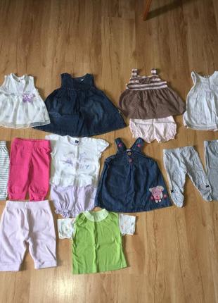 Набор летней одежды для девочки 0-6 мес (62-68)1 фото