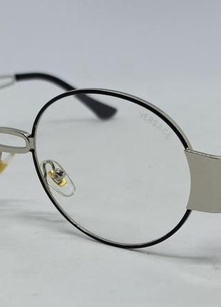 Очки в стиле versace имиджевые оправа для очков унисекс серая металлическая