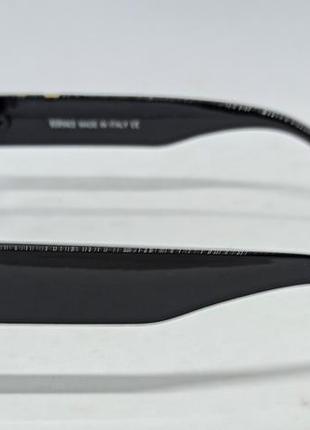 Очки в стиле versace женские имиджевые оправа для очков черная с золотым логотипом4 фото