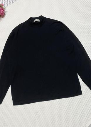Черный джемпер свитер из 💯 мериносовои шерсти черный кэжуал 💙бренд marks &amp; spenser 🌷 размер 52-54 💥1 фото