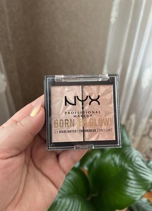 Nyx professional makeup born to glow icy highlighter хайлайтер для лица