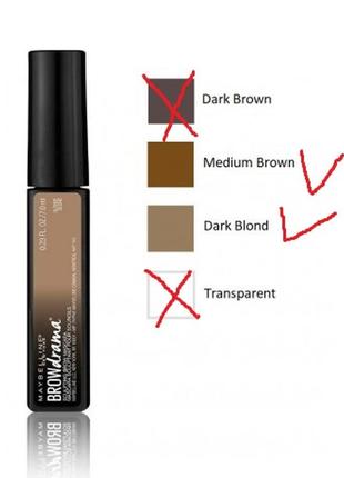 Моделююча тушь для брів  maybelline тон dark blond(темний русий)2 фото