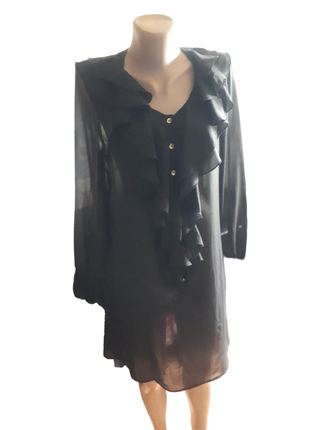 Чёрное прозрачное платье туника1 фото