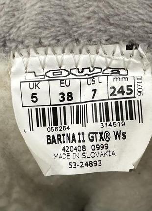 Женские термоботинки lowa barina ii gore-tex (24,5 см)6 фото