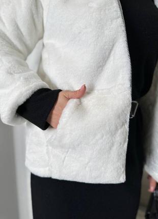 Шубка куртка женская белая короткая із зі с тёплая осенняя весенняя зимняя осіння весняна зимова6 фото