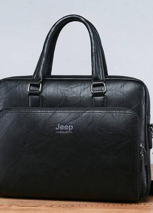Чоловіча сумка для документів а4 чоловічий портфель ділової для паперів jeep1 фото