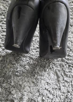 Черные туфли с открытым носком3 фото