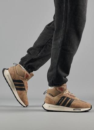 Мужские кроссовки adidas originals retropy e5 fur / адидас / утепленные / зимняя / обувь / замша, мех / белые, черные, серые, синие / с мехом