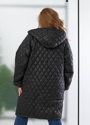 Большая куртка 🩷 66 64 62 60 р 58 56 54 52 размеры батал плащ пуховик синтепон теплая пальто женская6 фото