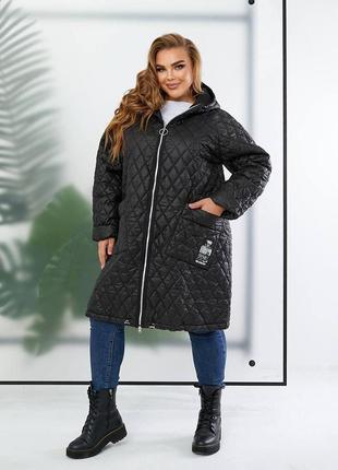 Большая куртка 🩷 66 64 62 60 р 58 56 54 52 размеры батал плащ пуховик синтепон теплая пальто женская4 фото