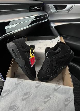 Мужские кроссовки nike air jordan 4 retro fur / найк джордан / утепленные / зимние / обувь / нубук, мех / белые, черные, серые / с мехом