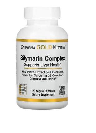 Силімариновий комплекс для печінки з розторопшею, куркуміном, артишоком 120 капсул