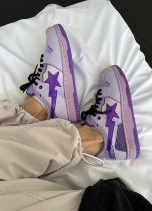 Женские стильные кроссовки a bathing ape bape sta sk8 purple