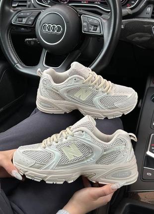 Женские кроссовки new balance 530 / 76 белес / демисезонные / весенние, летние, осенние / обувь / кожа, сетка / белые, черные, бежевые, синие, розовые, серые
