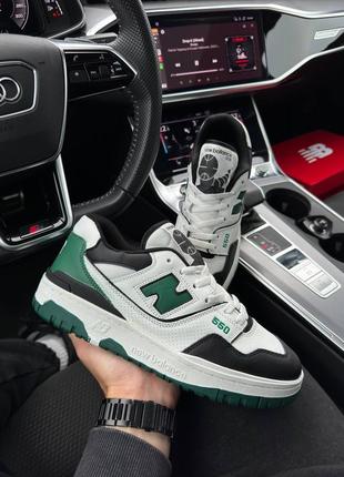 Мужские кроссовки new balance 550 low / зеленое белес / демисезонные / весенние, летние, осенние / обувь / кожа / черные, белые, серые, зеленые