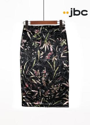 Крутая юбка миди карандаш велюровая jbc