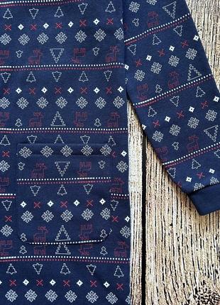 Теплый ромпер новогодний пижама на байке ovs