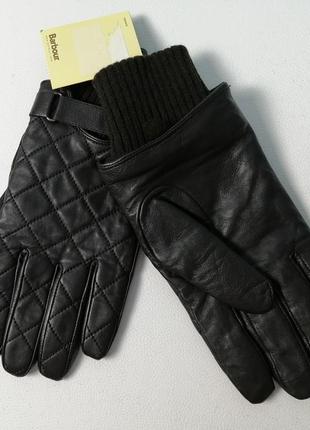 Мужские кожаные перчатки оригинал barbour quilted leather gloves6 фото