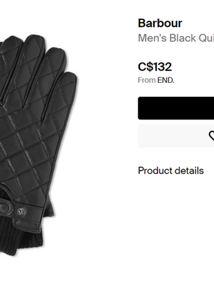 Мужские кожаные перчатки оригинал barbour quilted leather gloves2 фото