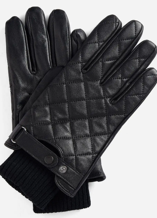 Мужские кожаные перчатки оригинал barbour quilted leather gloves5 фото